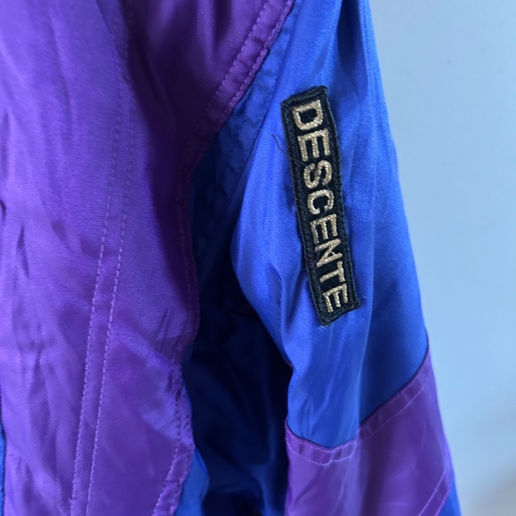 Men's Descente Vintage Colour Block Full Zipper Ski Jacket w/Hideaway Hood - Picture 3 of 5